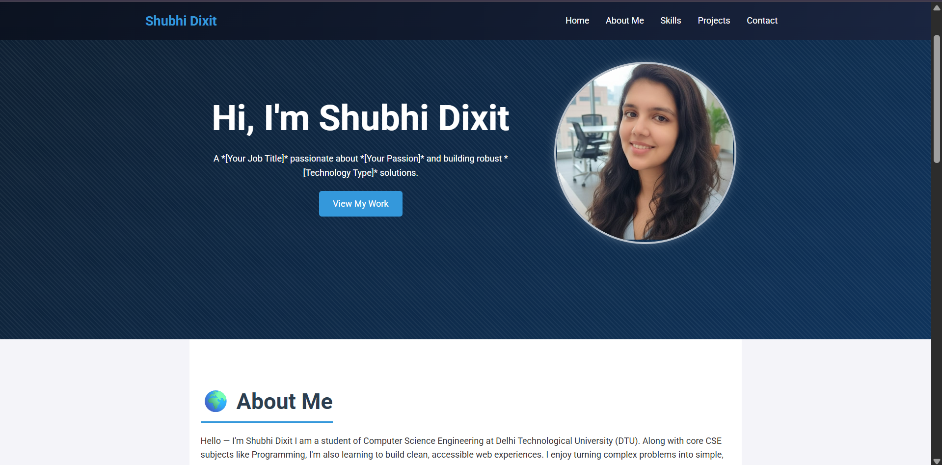Website project screenshot